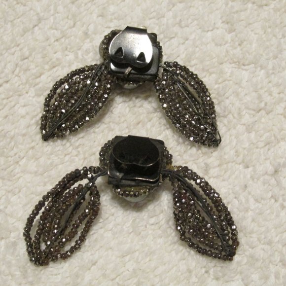 Vintage Shoe Clip-on Jewelry. Silver beads - Picture 5 of 8